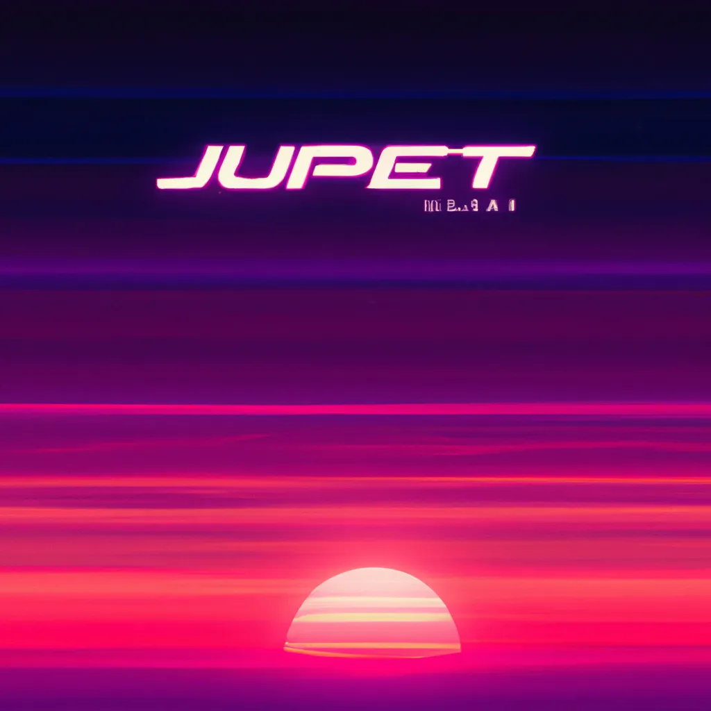 Jupiter seen in the sunset sky, outrun, retrowave, s... OpenArt