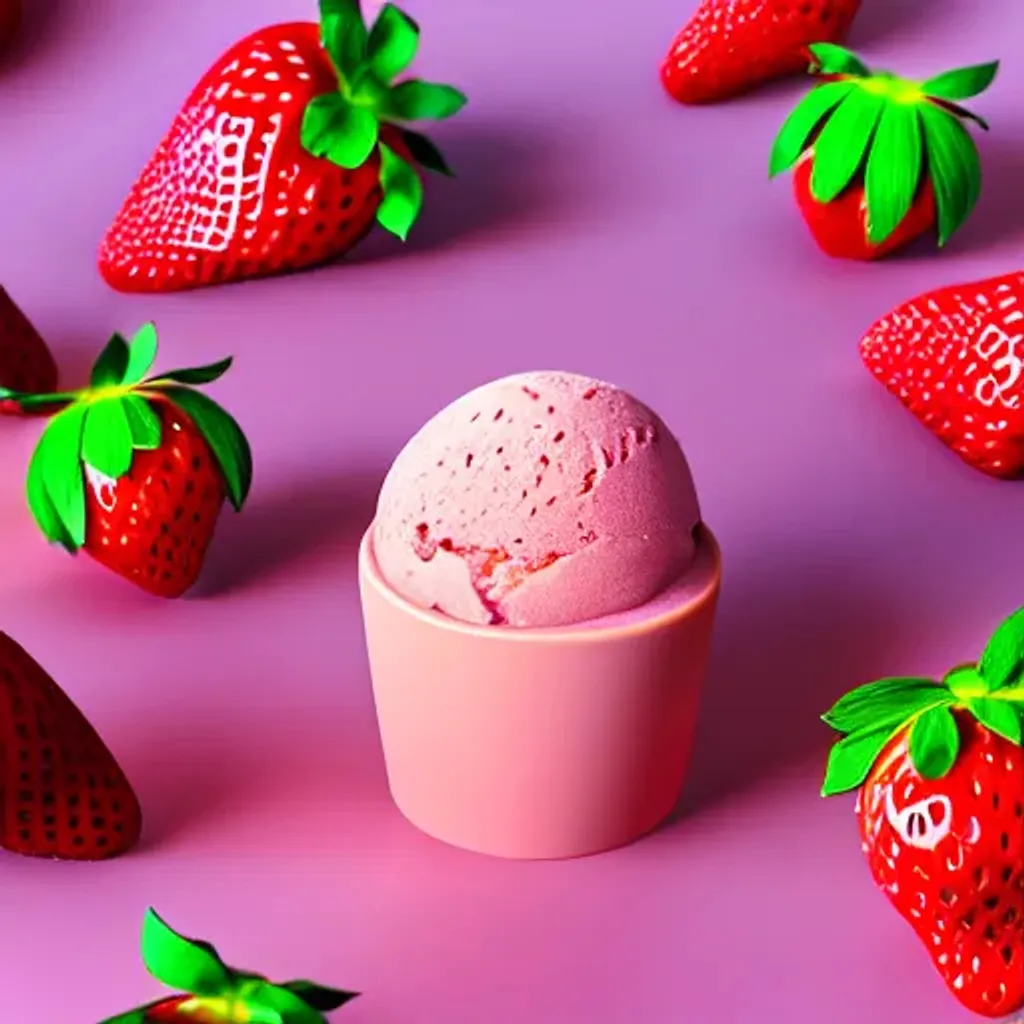 Prompt: A 3d studio photograph of a fantastic strawberry  ice cream kulfi , fantasy, isometric view, extreme closeup, centered, crystal clear sharp focus and high contrast. Ultra realistic, trending on Artstation, octane render, Cinema 4D, Houdini, Maya, blender, Deviantart, Unsplash,  Pixiv