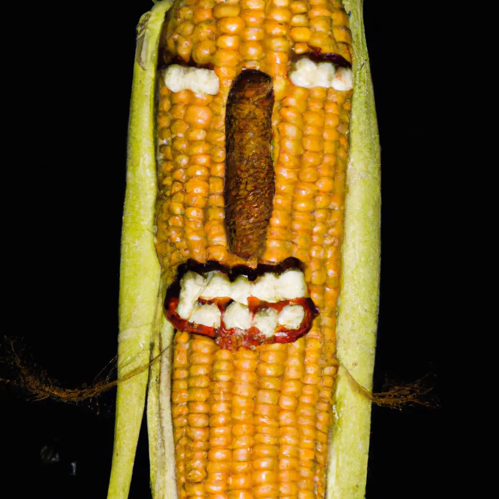 Prompt: Horrifying image of a man made out of corn