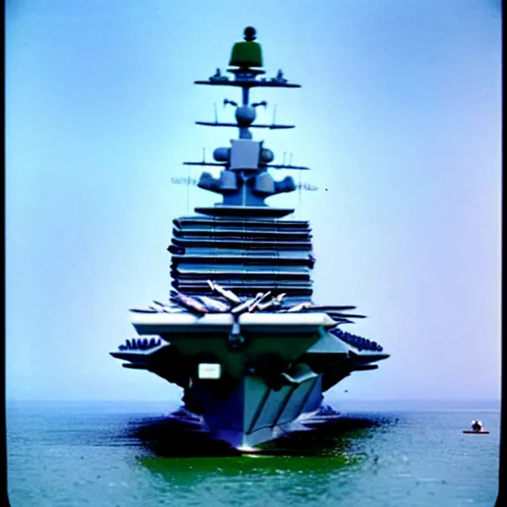 An advanced aircraft carrier that looks like a pagod...