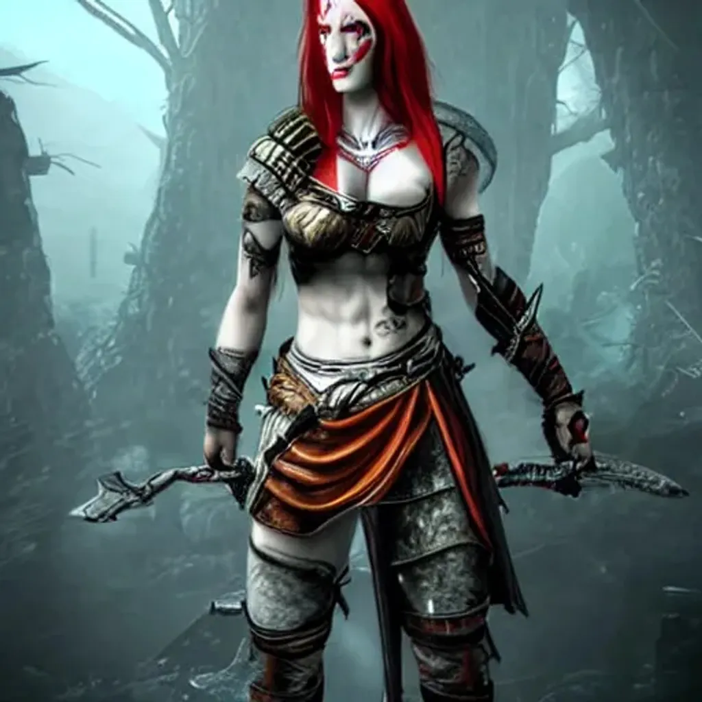 Prompt: female kratos