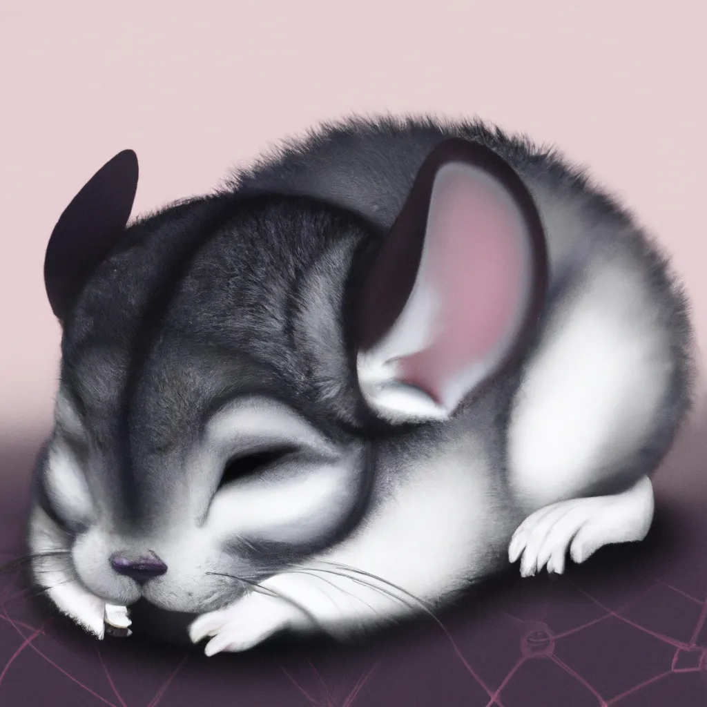 Prompt: Incredibly cute sleeping baby chinchilla, chibi, digital art