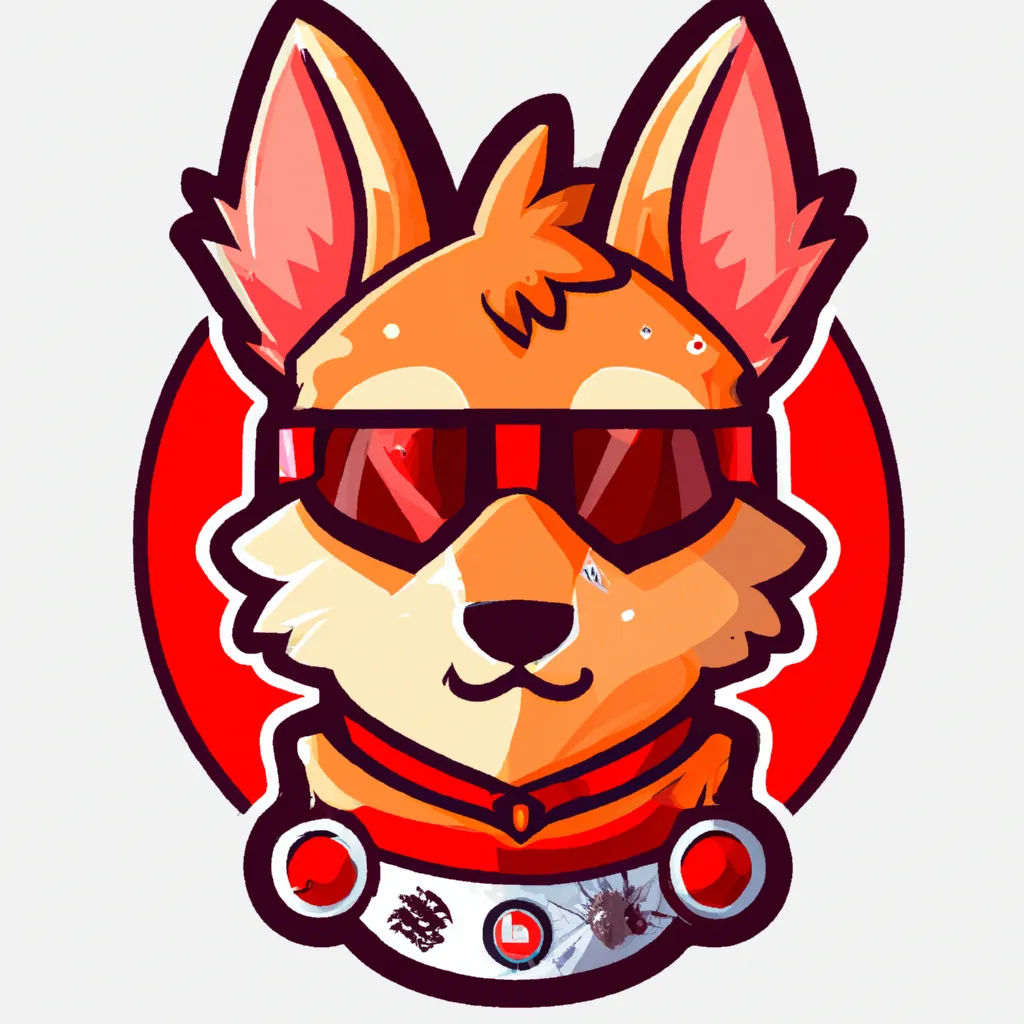 Prompt: professional gamer cute red jackal wearing a spiked collar, sticker illustration