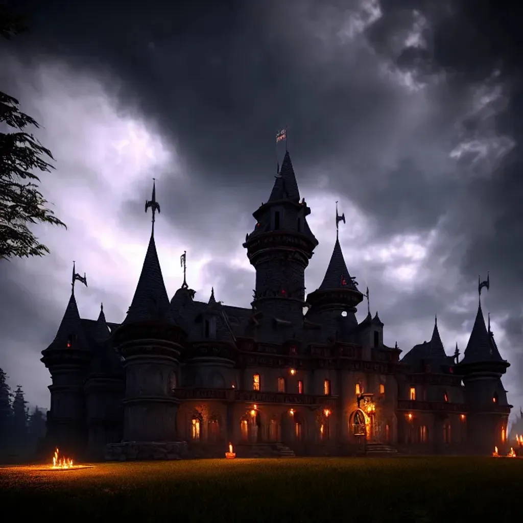 Prompt: a vampire castle, cinematic lighting, establishing shot, extremely high detail, photo realistic, cinematic lighting, highly detailed, hyper realistic, dark atmosphere, unreal engine, 4k, 8k, realistic, attention to detail, high quality, lifelike render