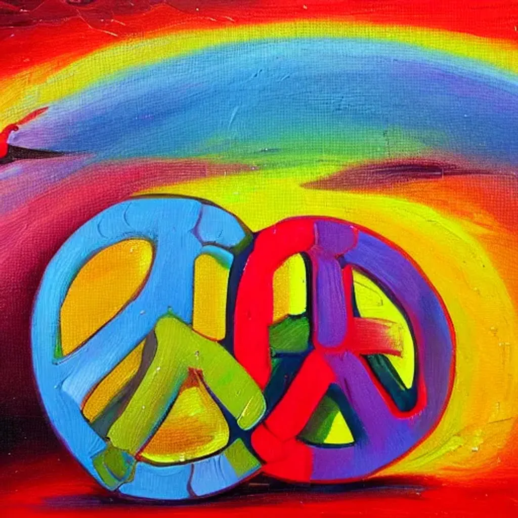 Prompt: peace and love around the world
oil painting
