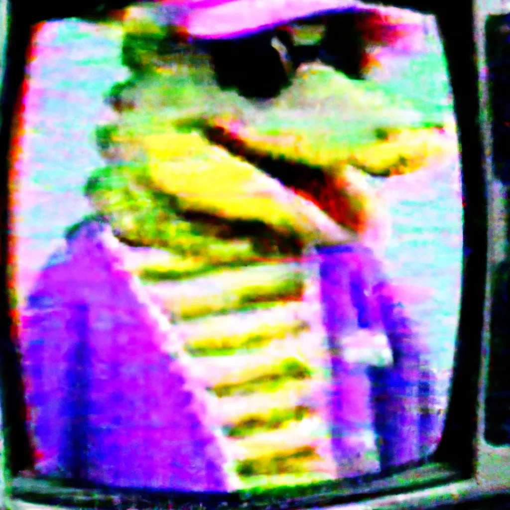 Prompt: A heavily distorted 1993 VHS footage of a guy with a lizard head wearing butcher clothes 