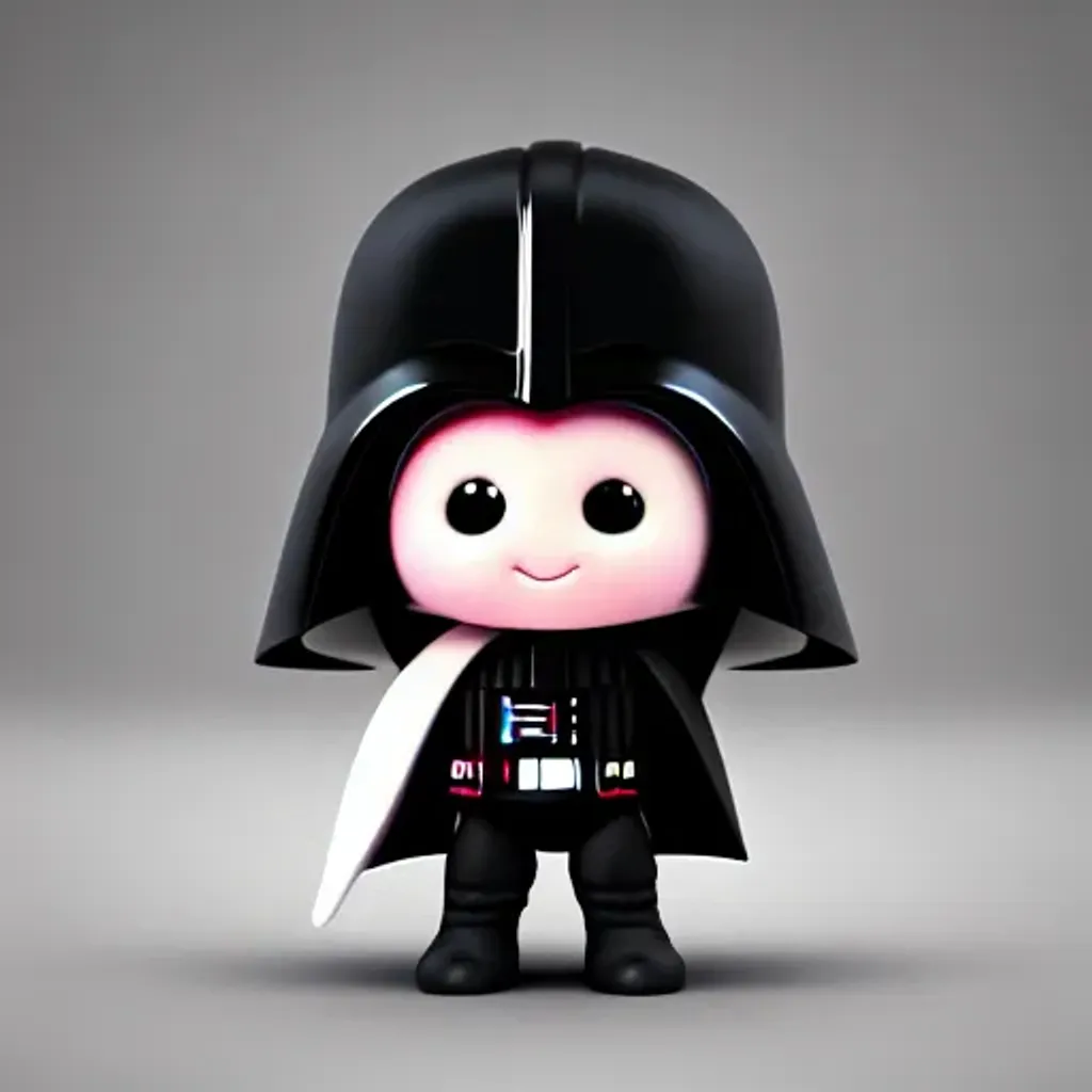 Prompt: tiny cute {Darth Vader} toy, standing character, soft smooth lighting, soft pastel colors, skottie young, 3d blender render, polycount, modular constructivism, pop surrealism, physically based rendering, square image