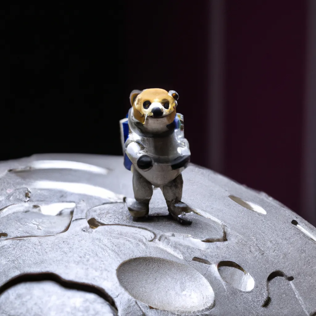 Prompt: photograph of an otter astronaut on the surface of the moon. 50mm, flickr, earth from space in the background.