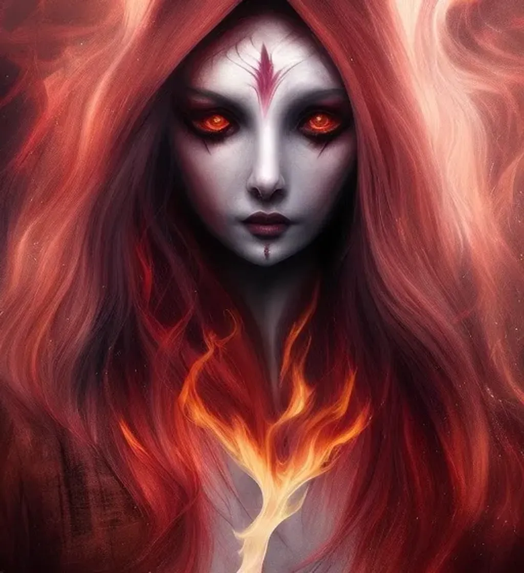 Prompt: sorceress with hair of flames | wearing embers and ashes | symmetrical facial features, accurate anatomy, sharp focus, soft colors, textured brushstrokes, 8K | fantasy, aetherpunk, fantasycore, fairycore, flames | by: CGSociety, ArtGerm, WLOP, Laura Sava