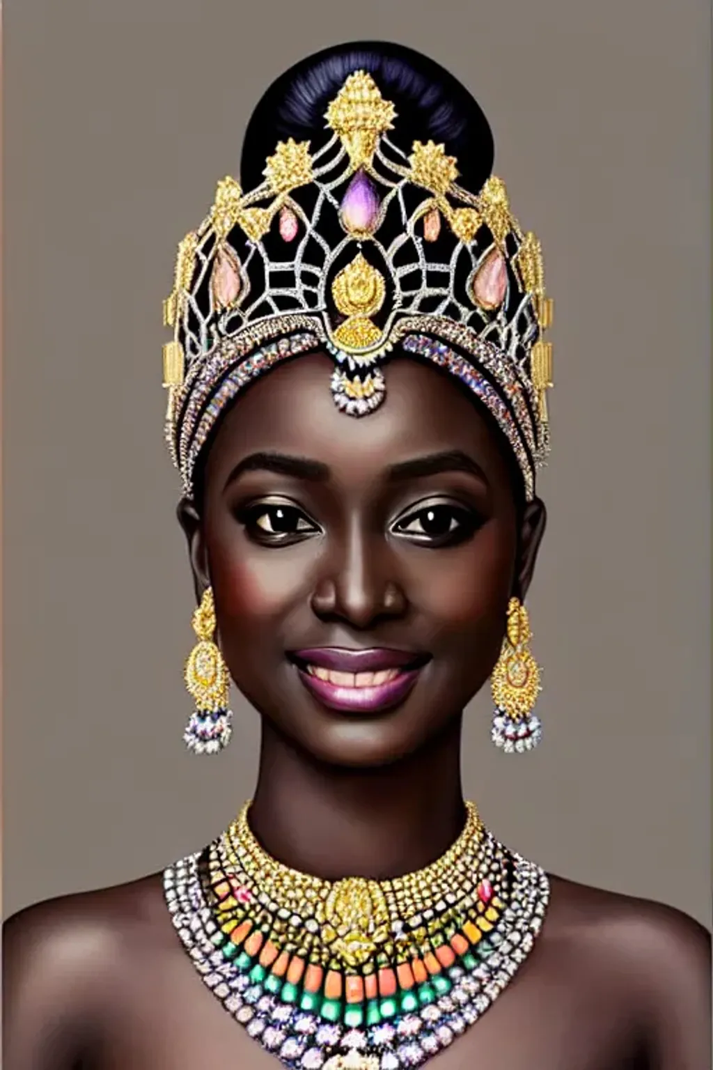 Beautiful Dark Skinned Nubian Princess In Ornate Armor Openart