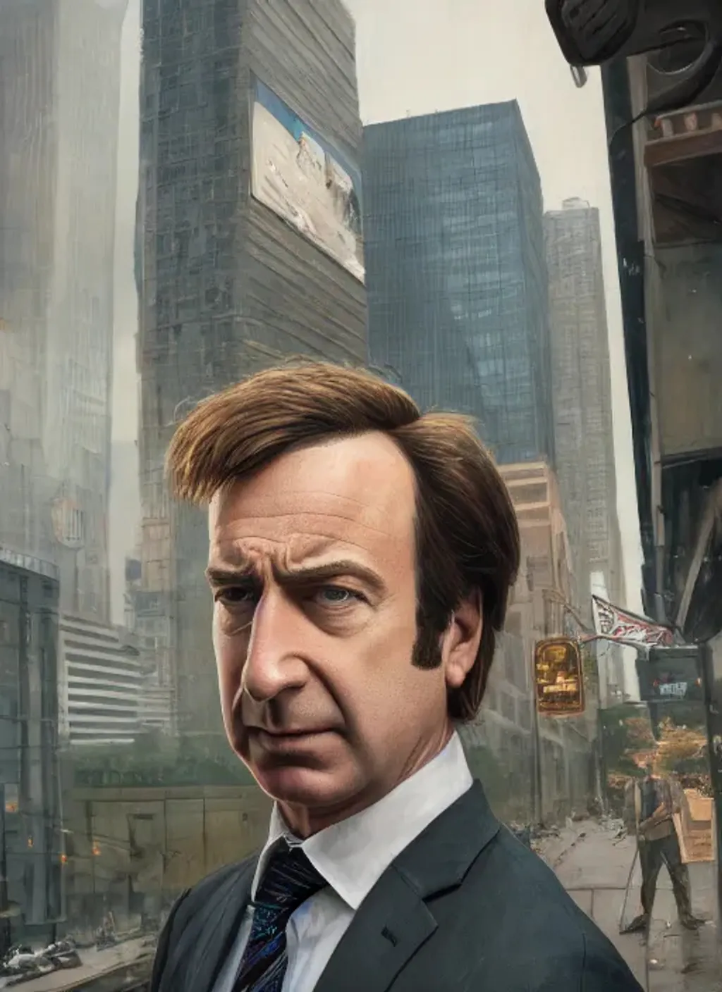 Portrait of {Saul Goodman with {brown} hair and with... | OpenArt