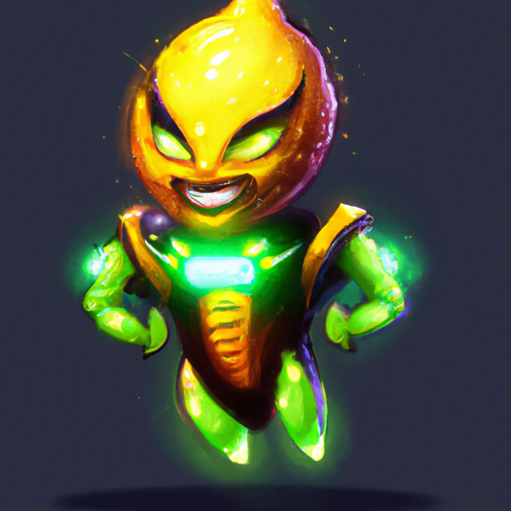 Prompt: giga chad lemon character, yellow body, digital art