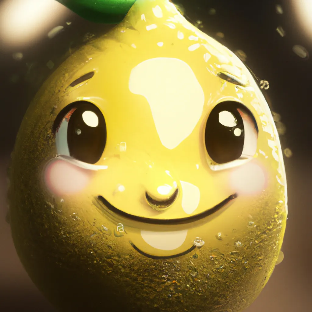 Prompt: a beautiful CGI lemon smiling, on holiday, by artgerm and greg rutkowski, super realistic, high quality, global illumination