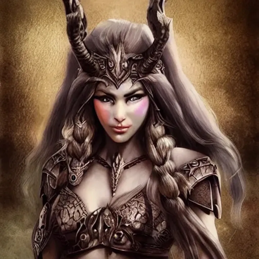 Prompt: Elven women with hairy arms and claws. wearing barbarian armor.