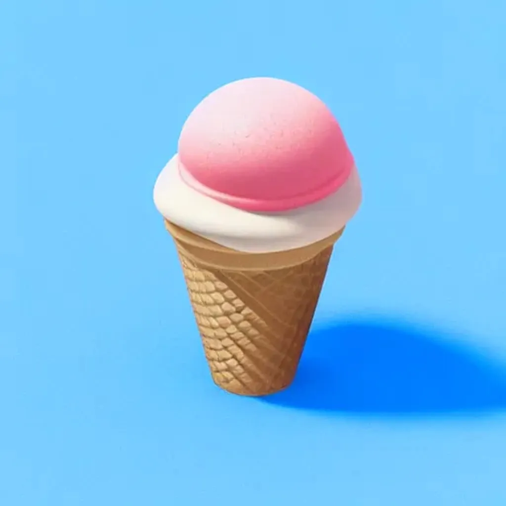 Prompt: Tiny cute isometric ice cream, soft smooth lighting, with soft colors, 100mm lens, 3d blender render, trending on polycount, modular constructivism, blue background, physically based rendering, centered.