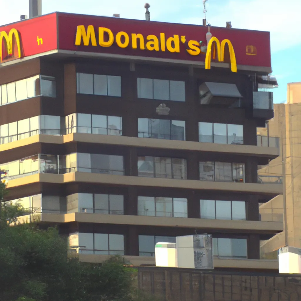 Prompt: A 10-story McDonald's, low quality, slightly pixelated, 240p resolution.