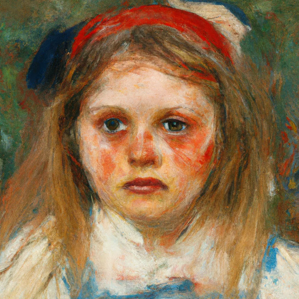 Prompt: Young Girl With Dirty Face, by Pierre-Auguste Renoir 