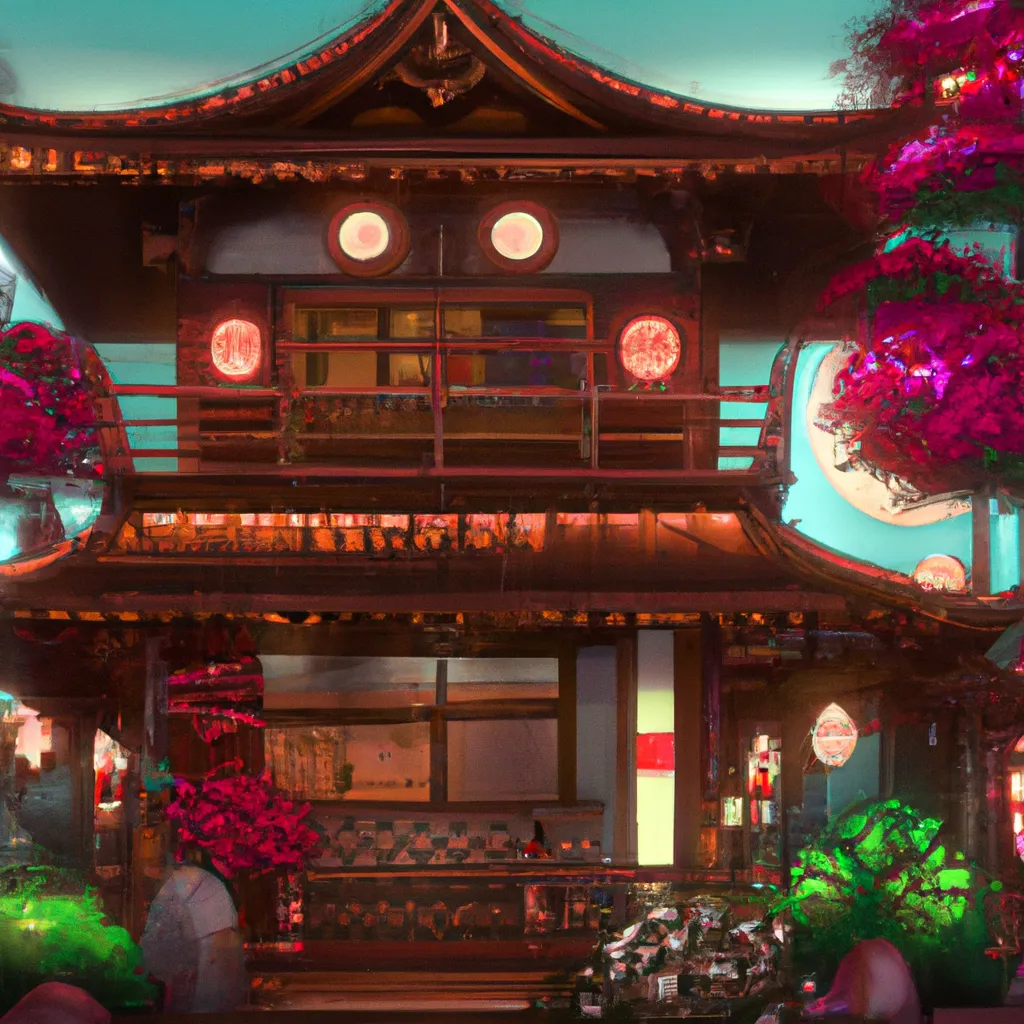 Prompt: Maximalism japanese house, digital art