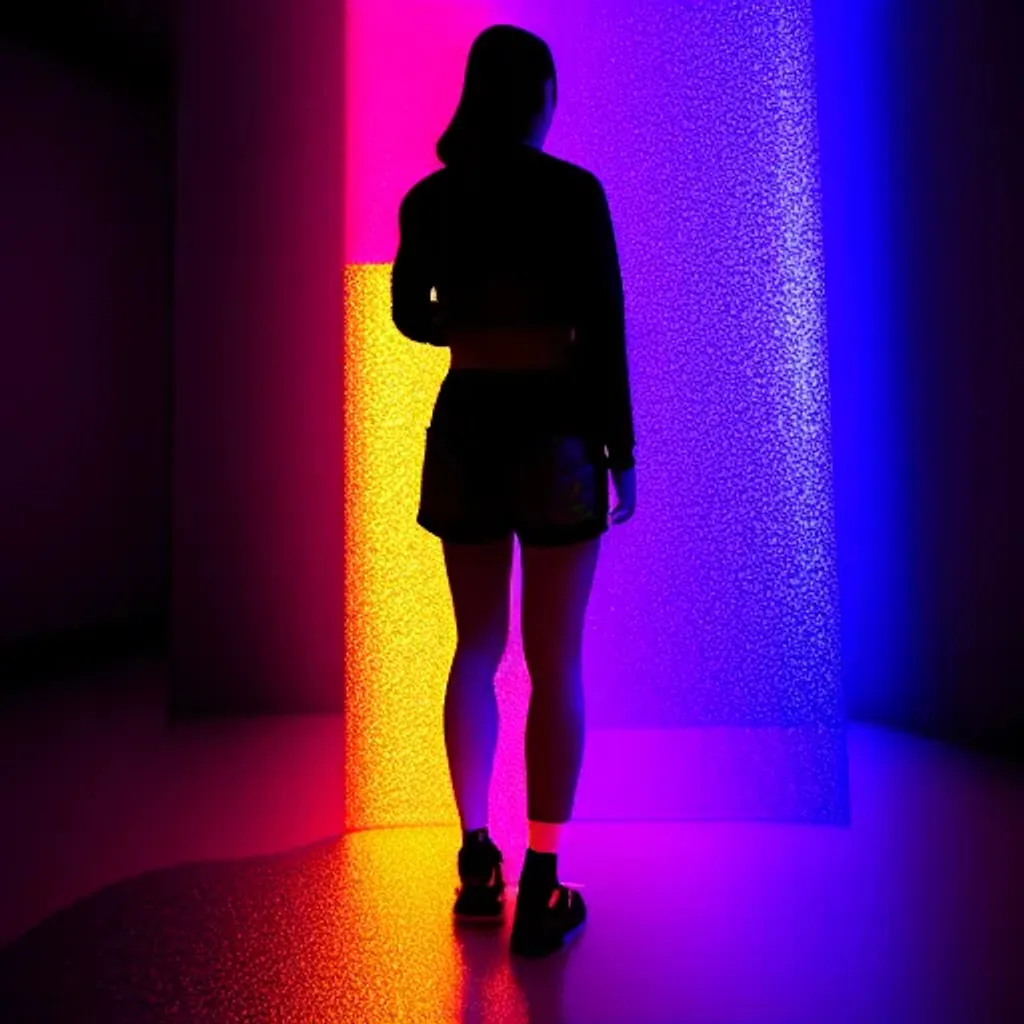 Prompt: ,GLITCH<Discobolus holographic, Ray Tracing, reflecting environment, rich colours, vibrant colours, sharp colours, , Unreal Engine, Cinematic, Color Grading, portrait Photography, Shot on 50mm lense, Ultra-Wide Angle, Depth of Field, full aperture, hyper-detailed, beautifully color-coded, insane details, intricate details, beautifully color graded, Unreal Engine, Cinematic, Color Grading, Editorial Photography, Photography, Photoshoot, Shot on 70mm lense, Depth of Field, DOF, Shutter Speed 1/1000, F/22, White Balance, 32k, Super-Resolution, Megapixel, ProPhoto RGB, VR, Lonely, Good, Massive, Halfrear Lighting, Backlight, Natural Lighting, Incandescent, Optical Fiber, Moody Lighting, Cinematic Lighting, Studio Lighting, Soft Lighting, Volumetric, Contre-Jour, Beautiful Lighting, Accent Lighting, Global Illumination, Screen Space Global Illumination, Ray Tracing Global Illumination, Optics, Scattering, Glowing, Shadows, Rough, Shimmering, Ray Tracing Reflections, Lumen Reflections, Screen Space Reflections, Diffraction Grading, Chromatic Aberration, GB Displacement, Scan Lines, Ray Traced, Ray Tracing Ambient Occlusion, Anti-Aliasing, FKAA, TXAA, RTX, SSAO, Shaders, OpenGL-Shaders, GLSL-Shaders, Post Processing, Post-Production, Cel Shading, Tone Mapping, CGI, VFX, SFX, insanely detailed and intricate, hypermaximalist, elegant, hyper realistic, super detailed, dynamic posey
