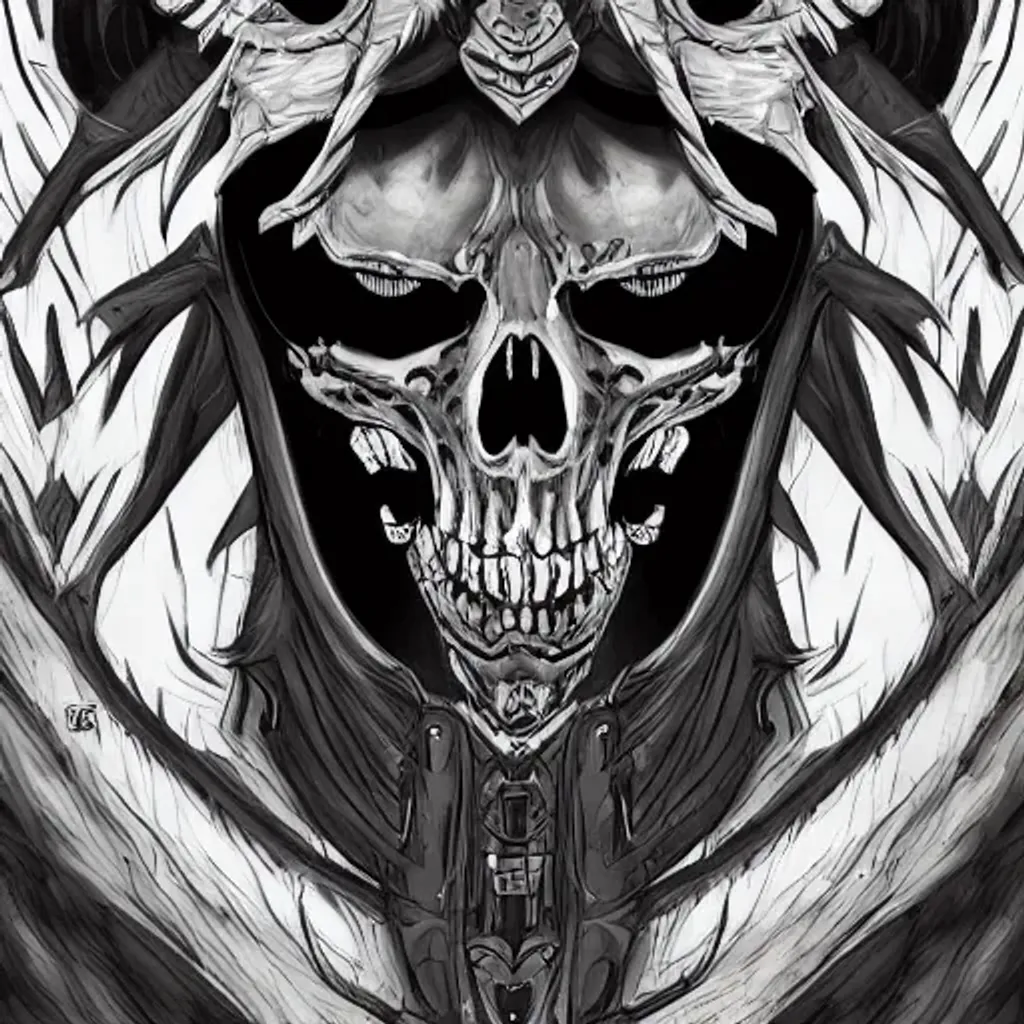 Prompt: Skeleton king, overlord style, dedsec, cyber, digital art