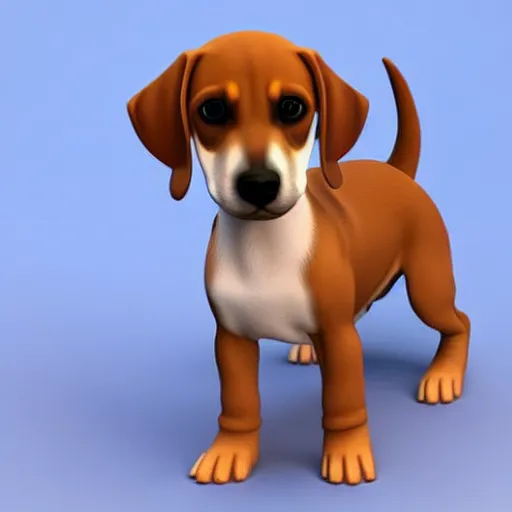 Tiny cute isometric rhodesian ridgeback beagle mix openart