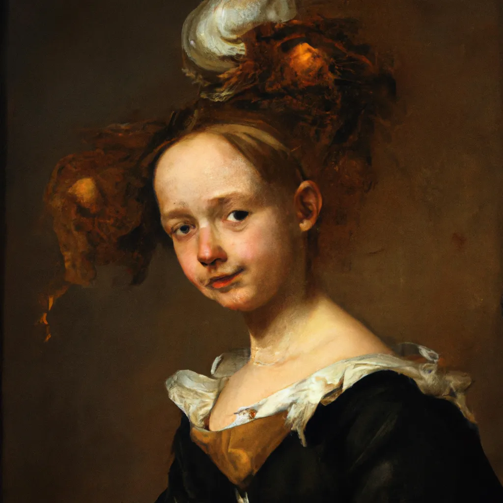 Prompt: Girl With Messy Hair,1620, by Sir Anthony van Dyck