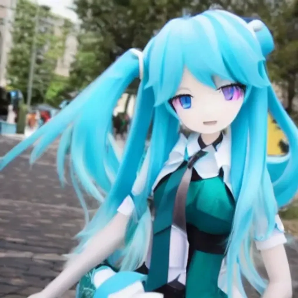 Prompt: miku in the real world