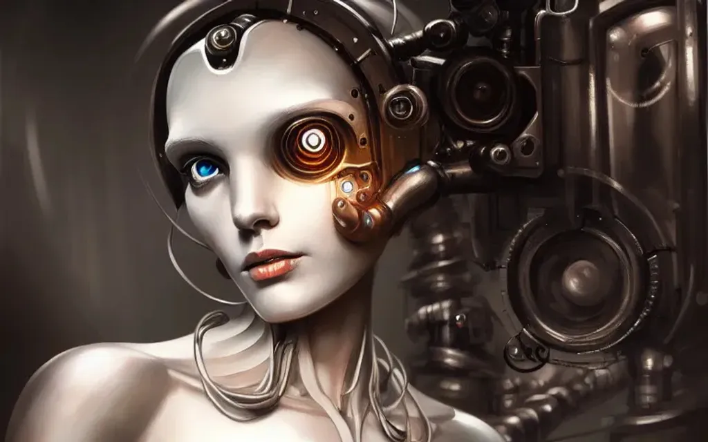 Prompt: portrait of a clockwork robot, elegant, highly detailed, digital painting, artstation, concept art, smooth, sharp focus, illustration, artgerm, dali, giger, adverticing, punk, glowing eyes