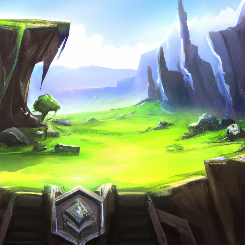 Prompt: hyperrealist detailed fantasy landscape background, game item icon, 2d game asset, World of Warcraft, Guild Wars 2, digital hand painting concept art