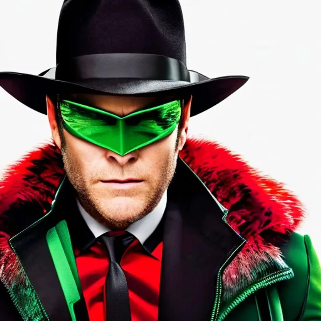 Prompt: Seth Rogan as The Green Hornet, DC Comics, 8k, professional, vivid color, https://cdn.openart.ai/uploads/upscaled/psychedelica-abstract-art_6cNCbGs2_upscaled.jpg