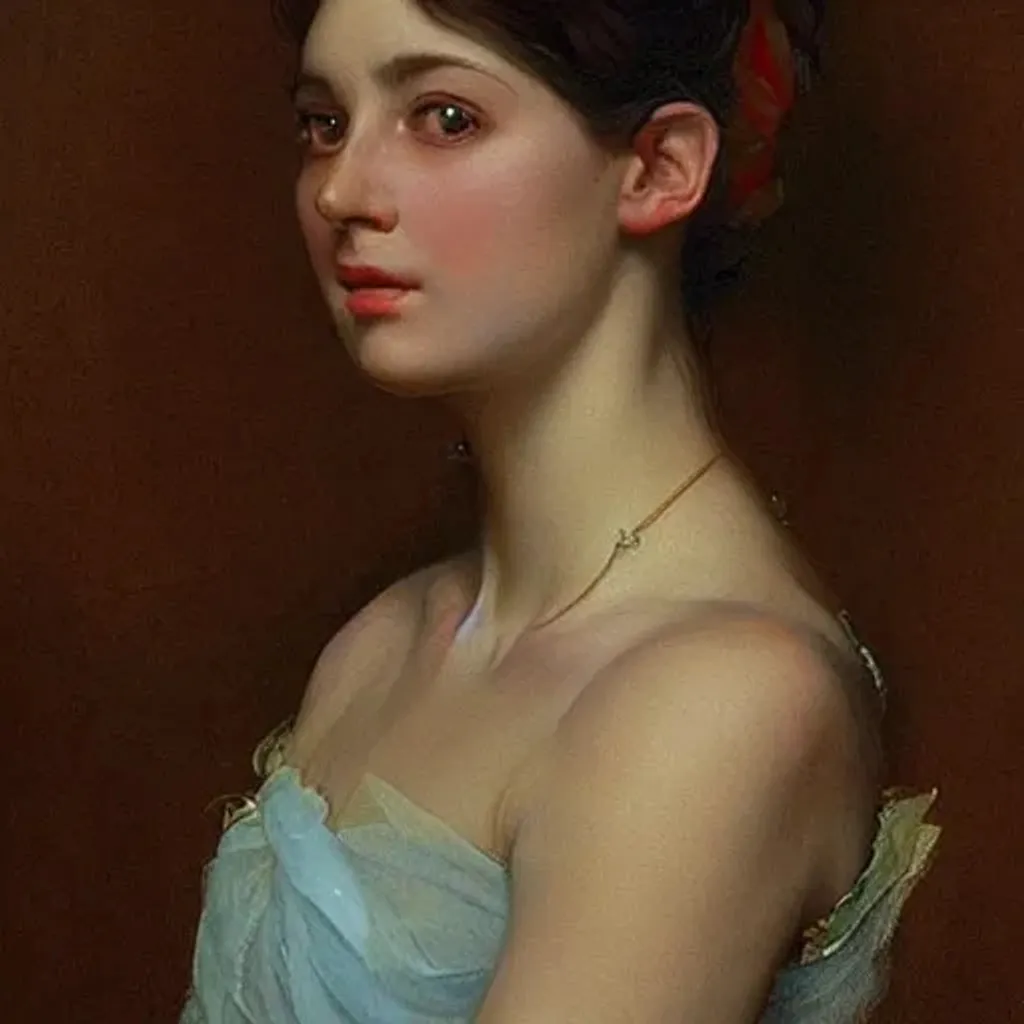 Prompt: A young beautiful woman from high society Ivan Kramskoy style highly detailed