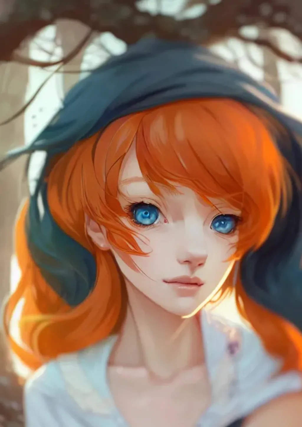 Prompt: Closeup face portrait of a redhead artist girl, smooth soft skin, big dreamy eyes, beautiful intricate colored hair, symmetrical, anime wide eyes, soft lighting, detailed face, by makoto shinkai, stanley artgerm lau, wlop, rossdraws, concept art, digital painting, looking into camera