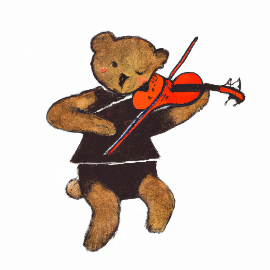 Prompt: bear is playing violin