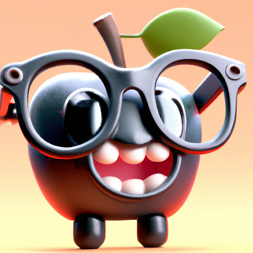 Cool Kawaii Apple with Sunglasses - Nerdy Fruit' Sticker