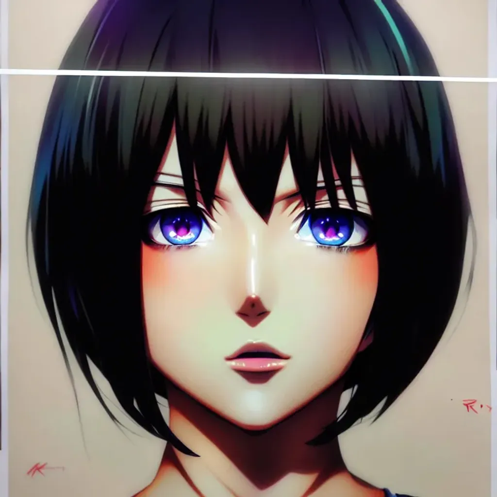 Prompt: Anime Girl, black Bob cut hair,anime eyes,realistic shaded anime lighting poster resinograph by ilya kuvshinov katsuhiro otomo, magali villeneuve, artgerm, jeremy lipkin and michael garmash and rob rey