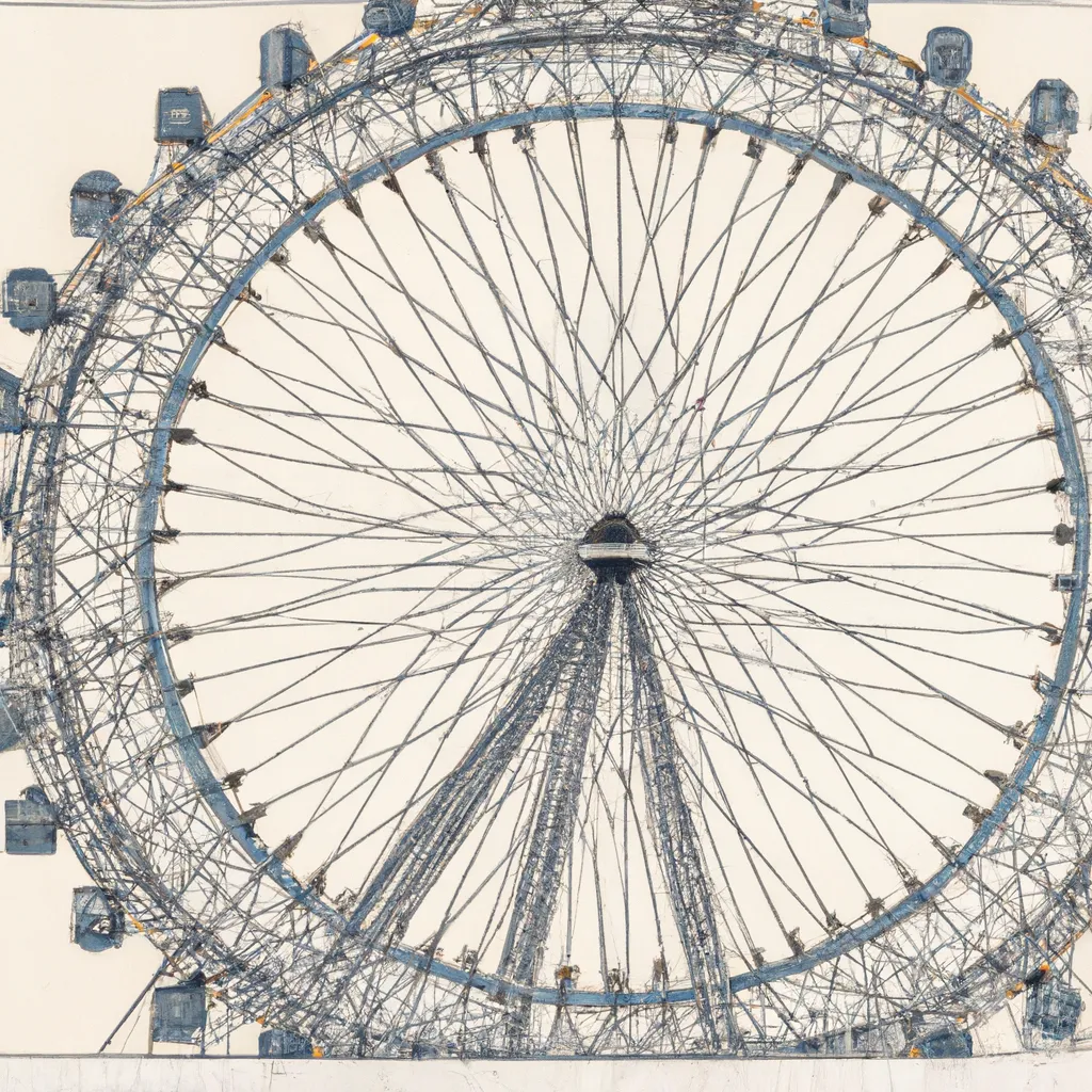 Prompt: Ferris Wheel, 1880, London, Yamatoe-style