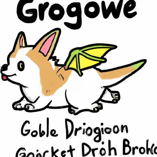 Prompt: A new, never before seen Pokémon inspired by corgis and dragons