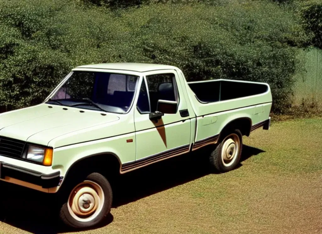 Prompt: An photograph of an 1985 European Ford bakkie