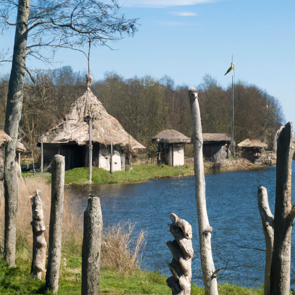 Prompt: Photo of viking village