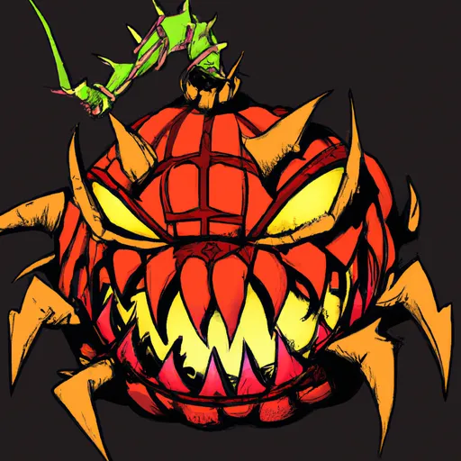 Prompt: A concept art of a kaiju based on a Jack O' Lantern