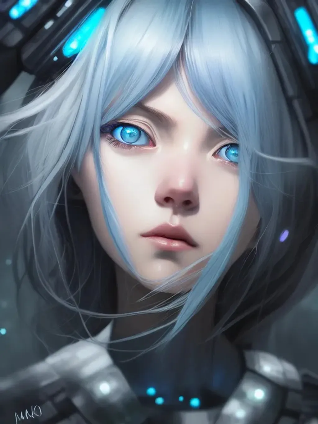 Closeup Face Portrait Of A Silver haired Girls With OpenArt Closeup Face Portrait Of A Silver haired Girls With OpenArt