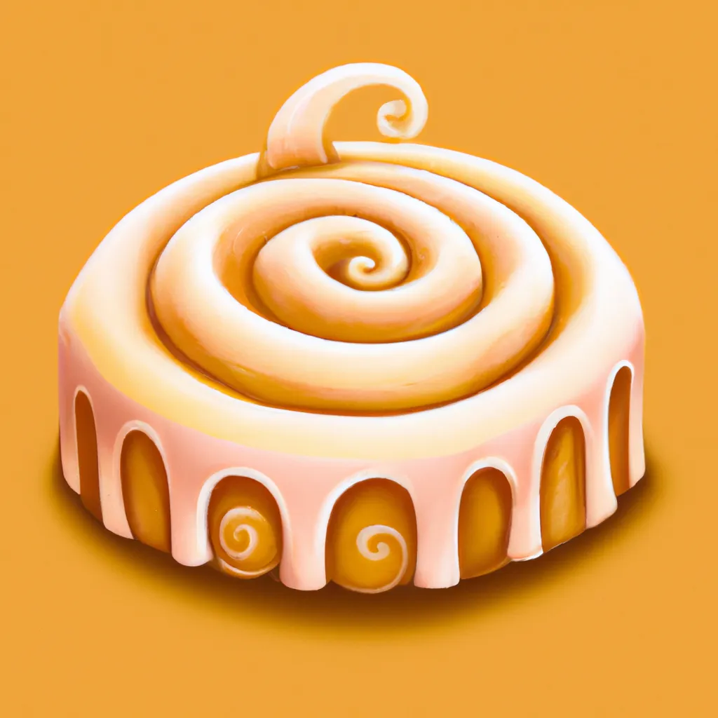 Prompt: Cake with spiral pattern icing, digital art