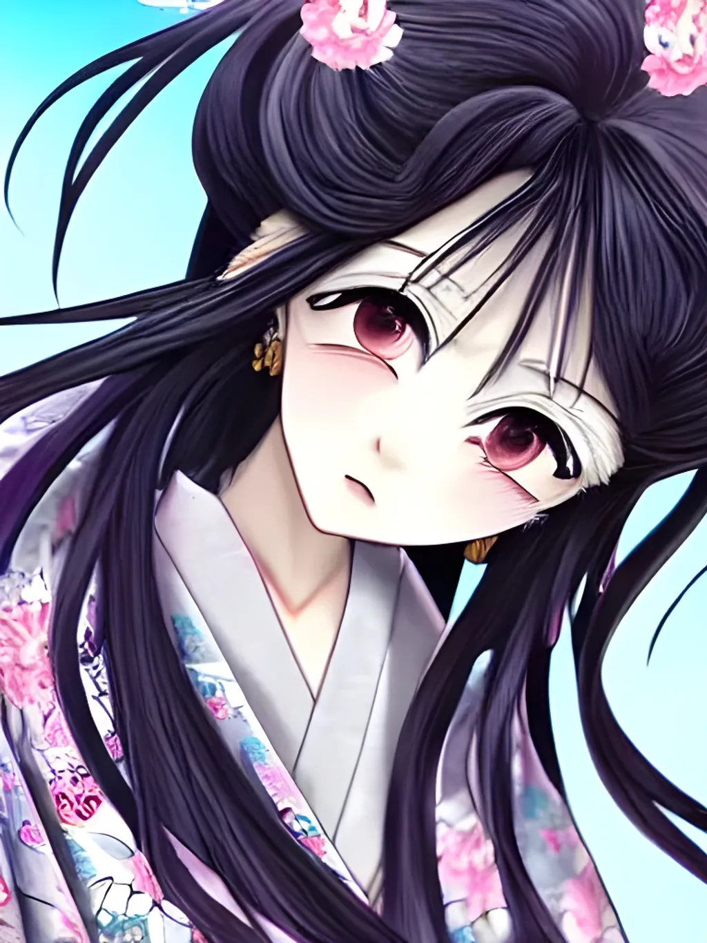 Masterpiece, 2d lovely anime girl, black hair, dark eyes, beautiful face,  full body