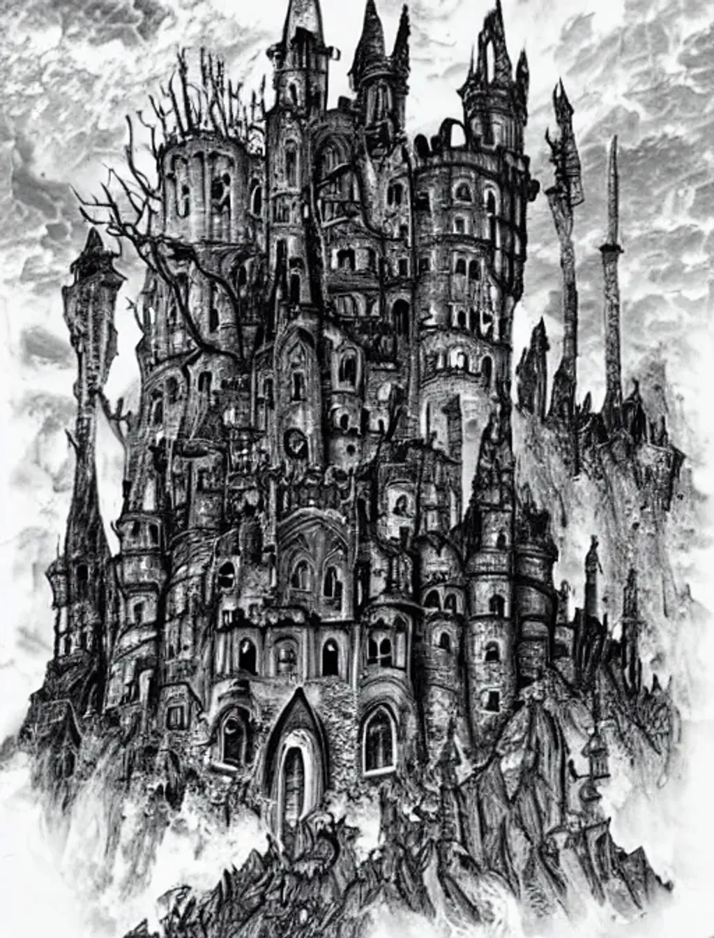 A gothic castle destroyed by Lovecraftian horrors | OpenArt