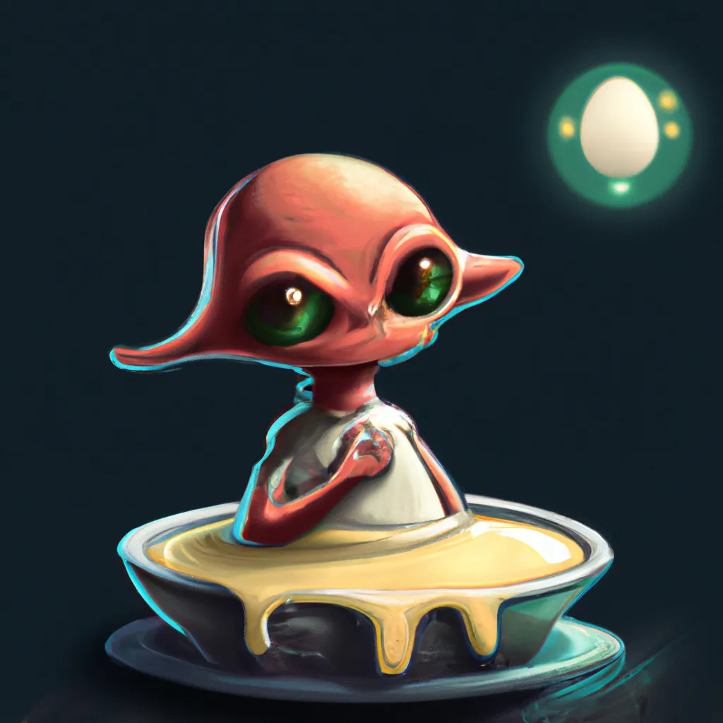 Prompt: ET pudding, digital art