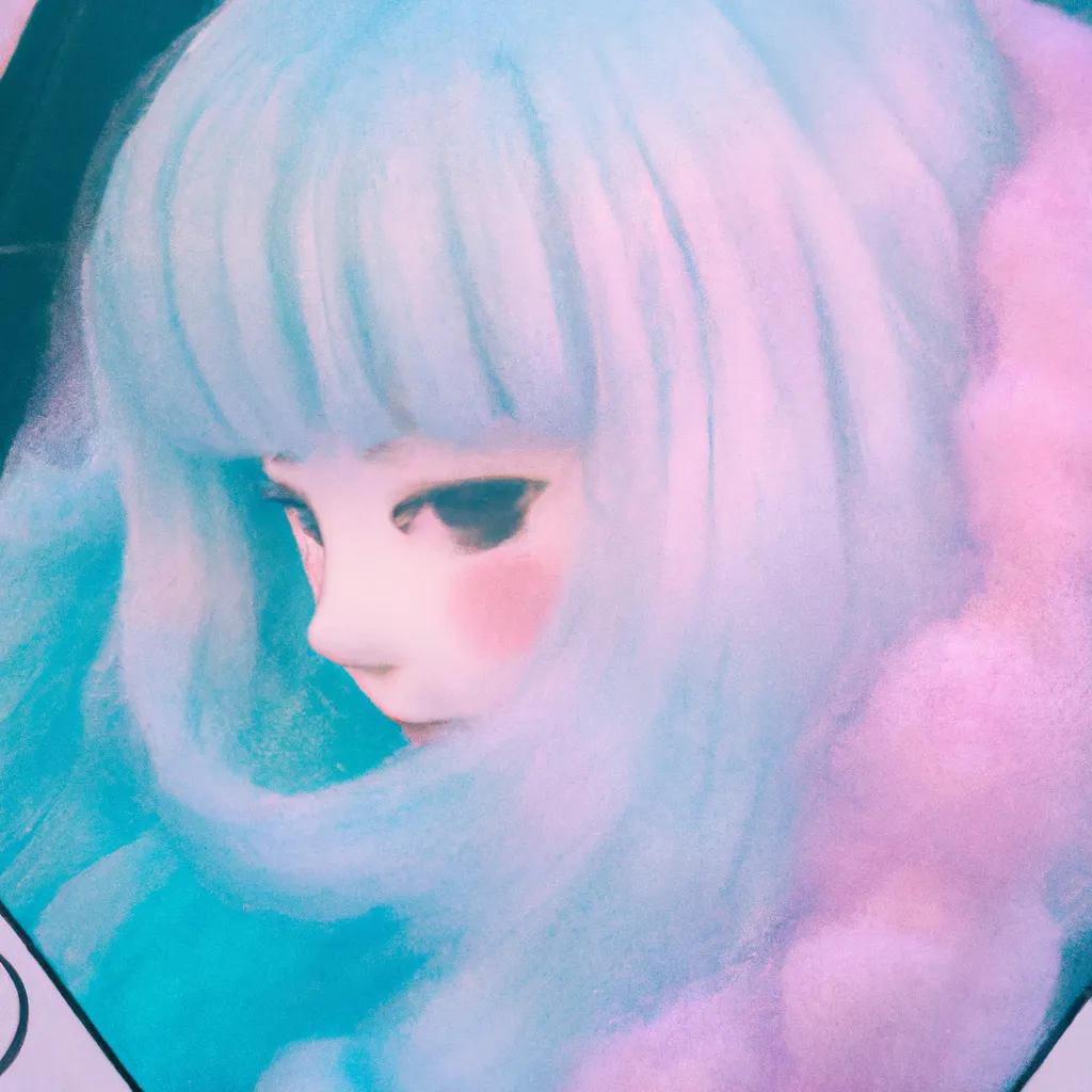 Prompt: anime visual of a a woman with cotton candy hair, shot by akiyoshi hongo, official media