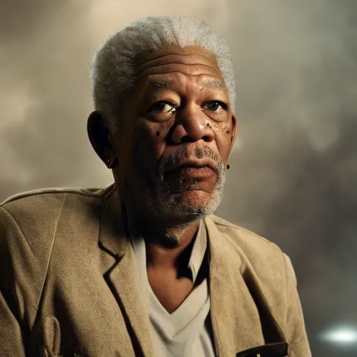 Morgan Freeman as a dangerous alien, angry, 4K, 8K,... | OpenArt