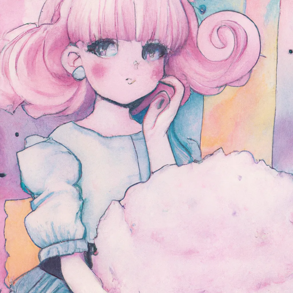 Flowy Natural Wavy Anime Messy Hair Cotton Candy