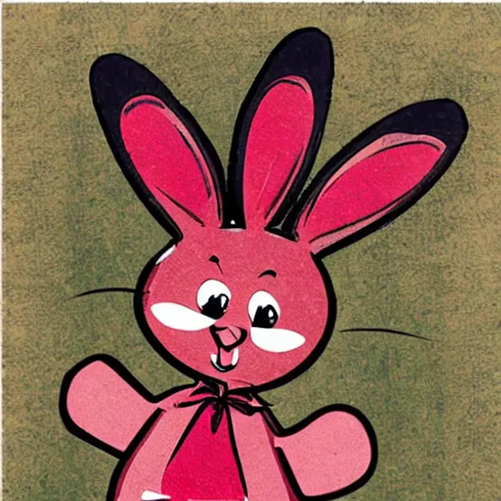 Prompt: Bunny happy cartoon
Red