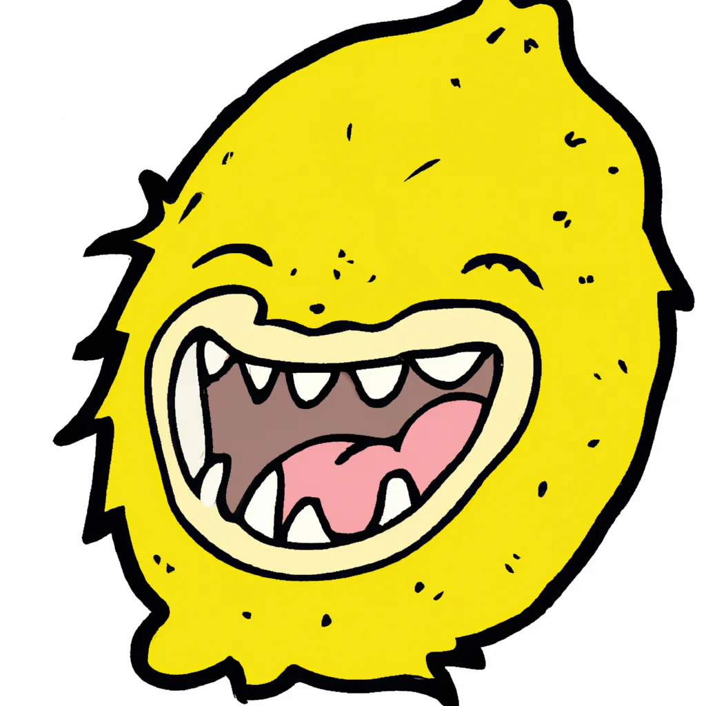 Prompt: Furry laughing Lemon werewolf cartoon
